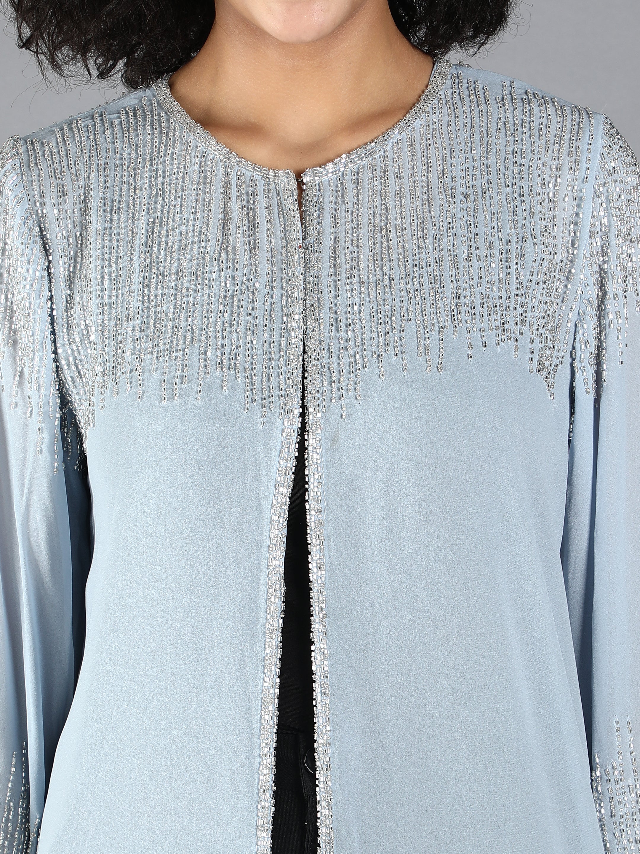 Blue Embellished Party Shrug