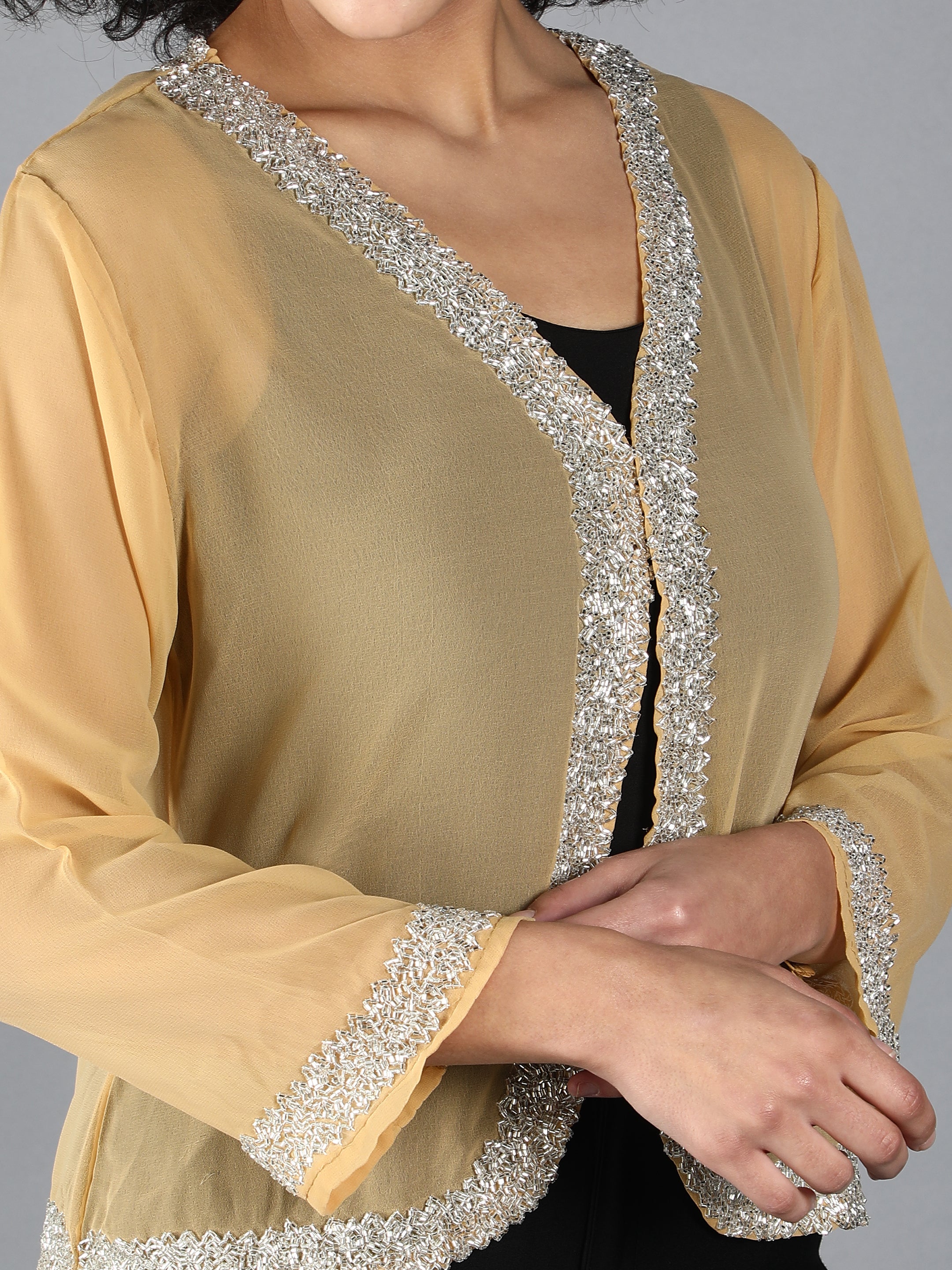 Embellished Short Open Shrug