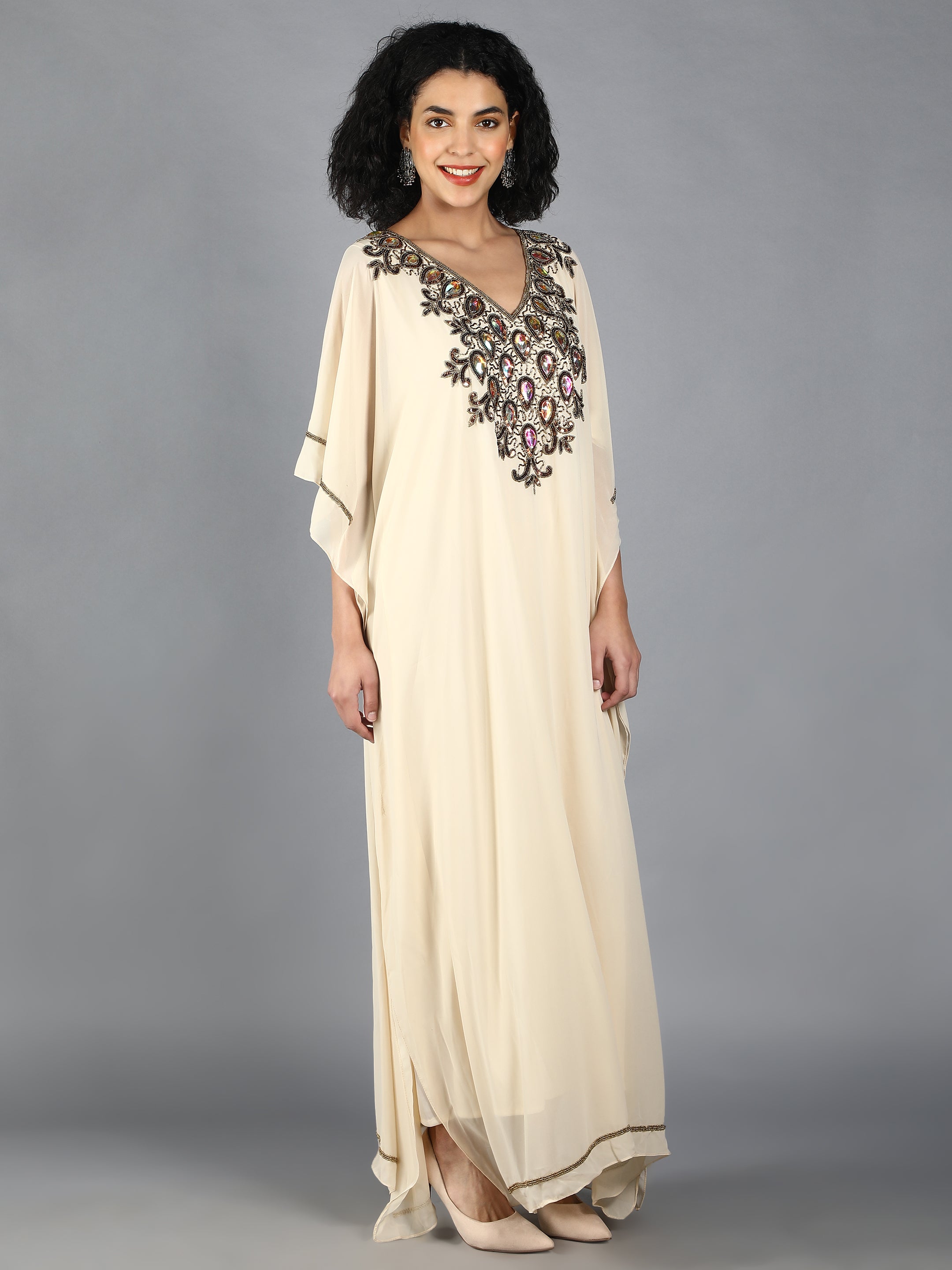 Amira Embellished Long Kaftan