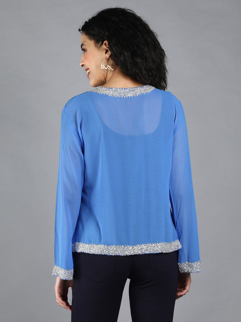 Embellished Short Open Shrug