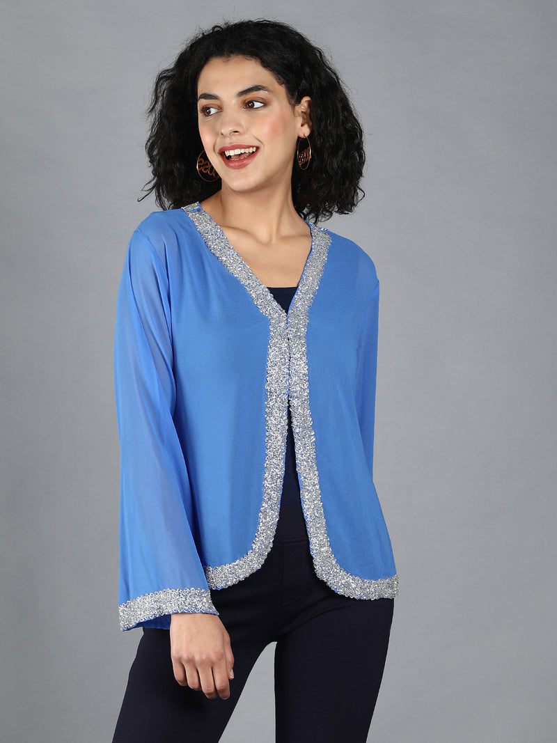 Embellished Short Open Shrug