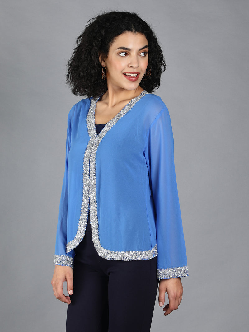 Embellished Short Open Shrug