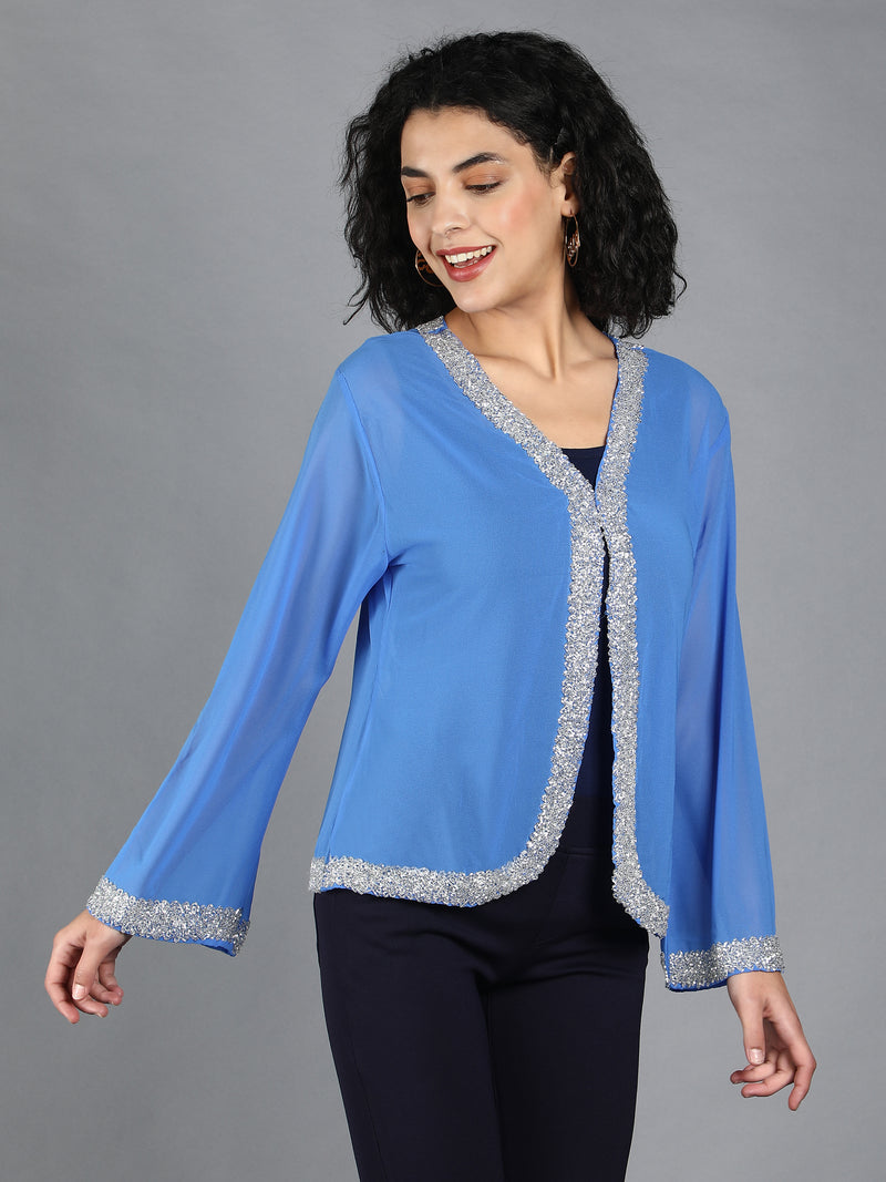 Embellished Short Open Shrug