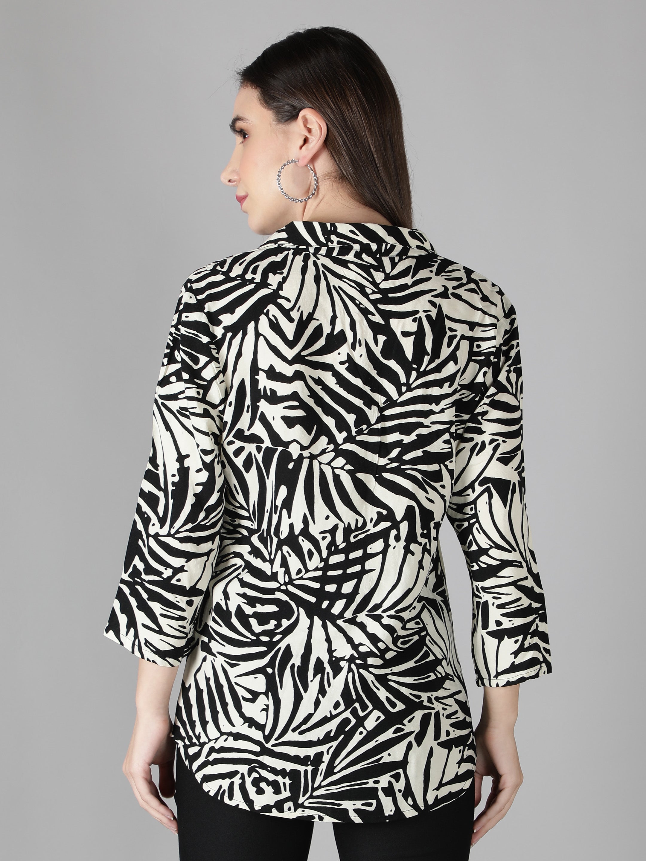 Black Abstract Print Shirt