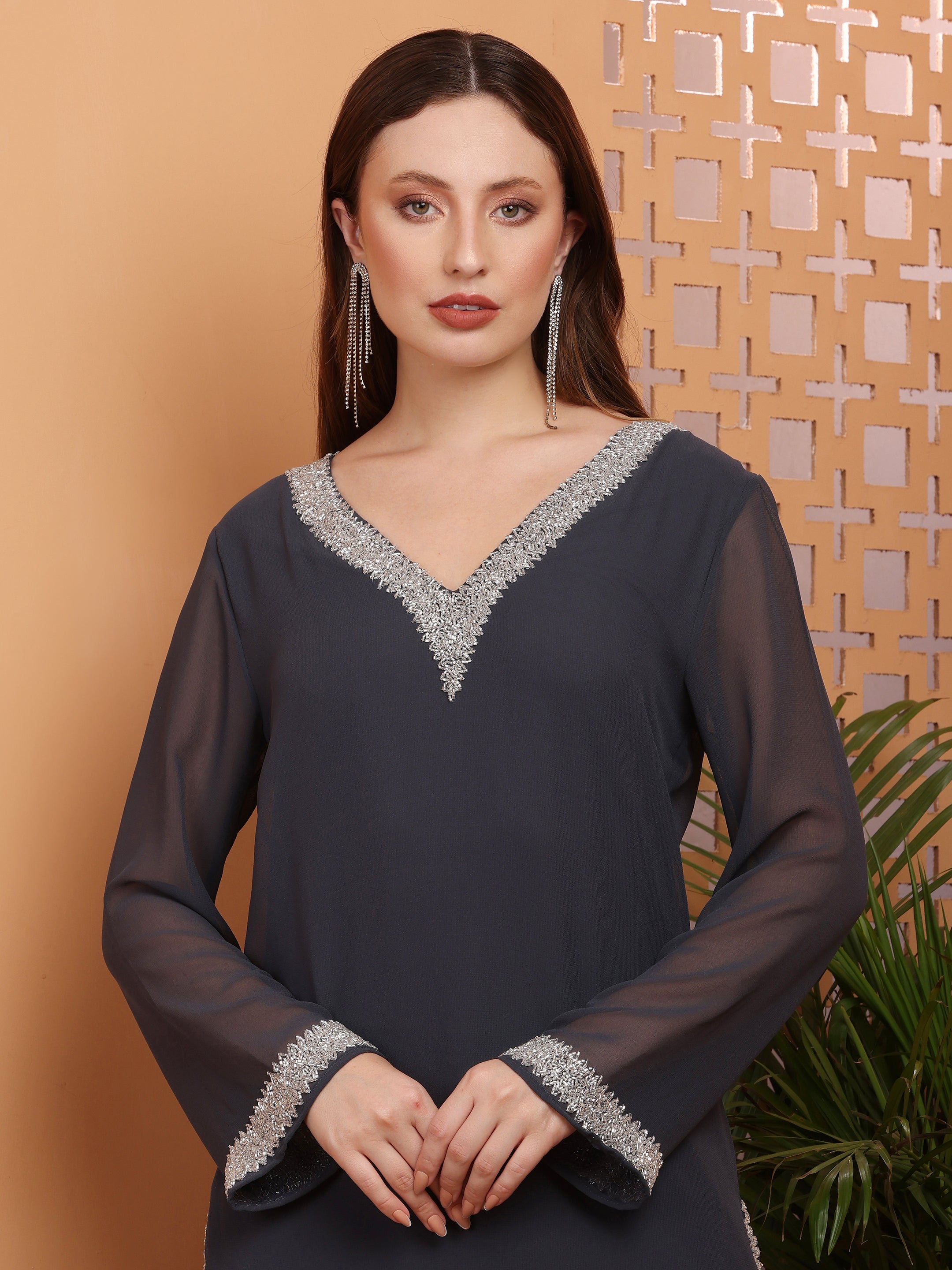 Zoya Embellished Kurti(With Lining)