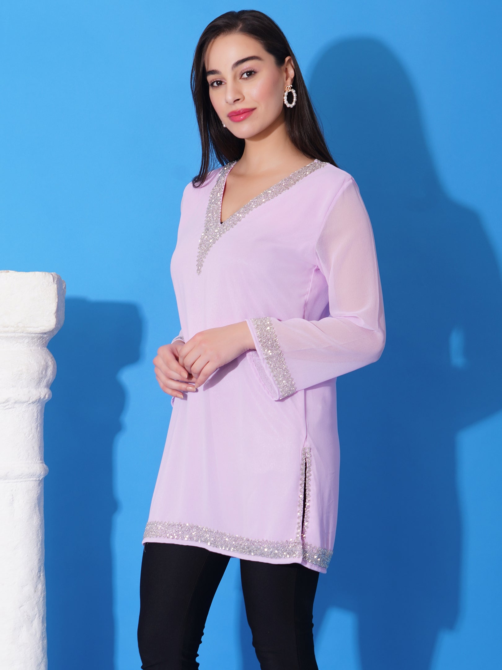 Lilac Kurti(With Lining)