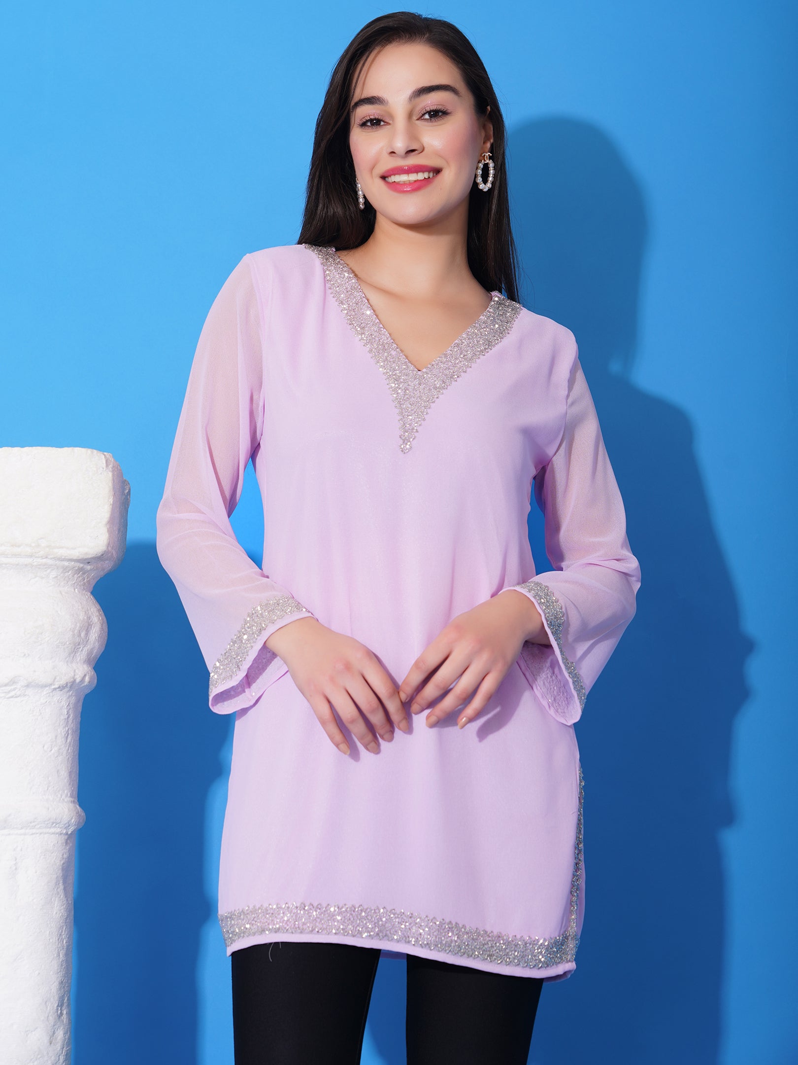 Lilac Kurti(With Lining)