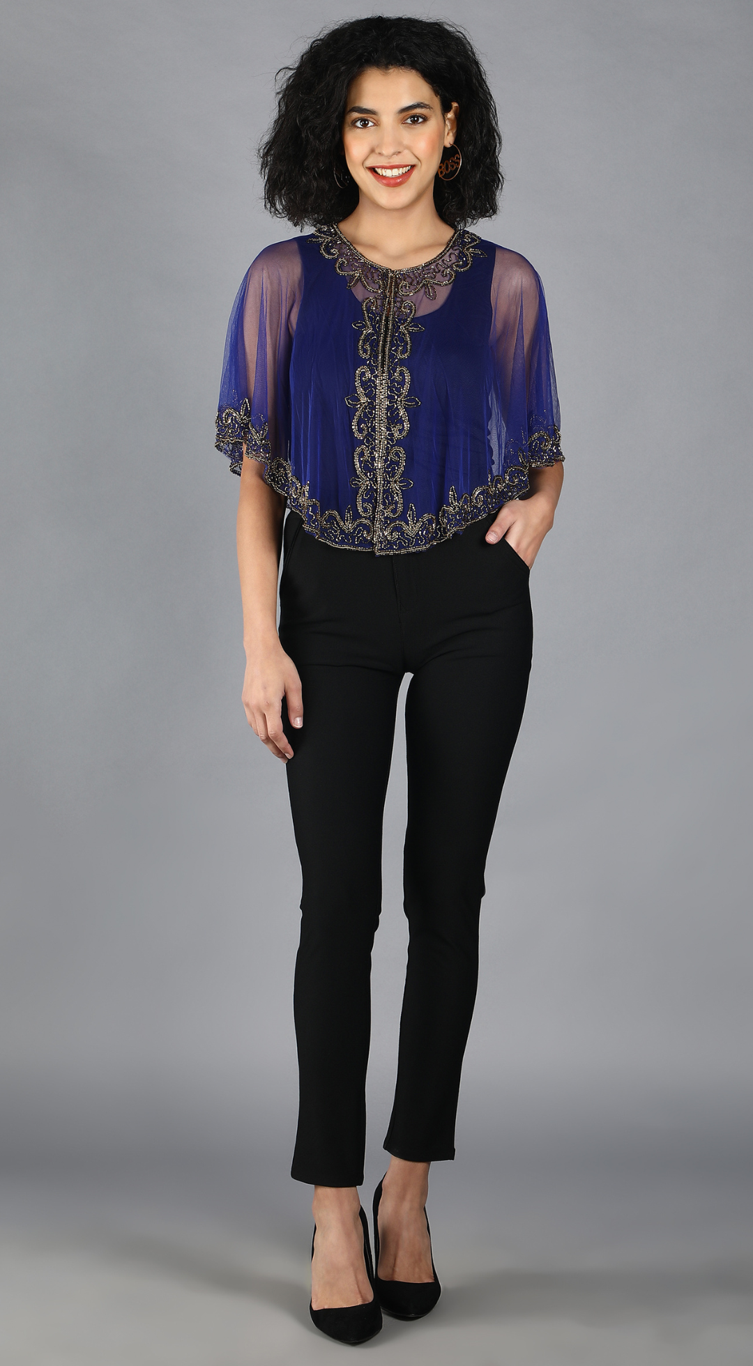 Peacock Embellished Shrug