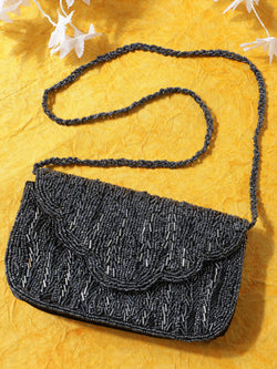 Navy Embellished Sling Bag