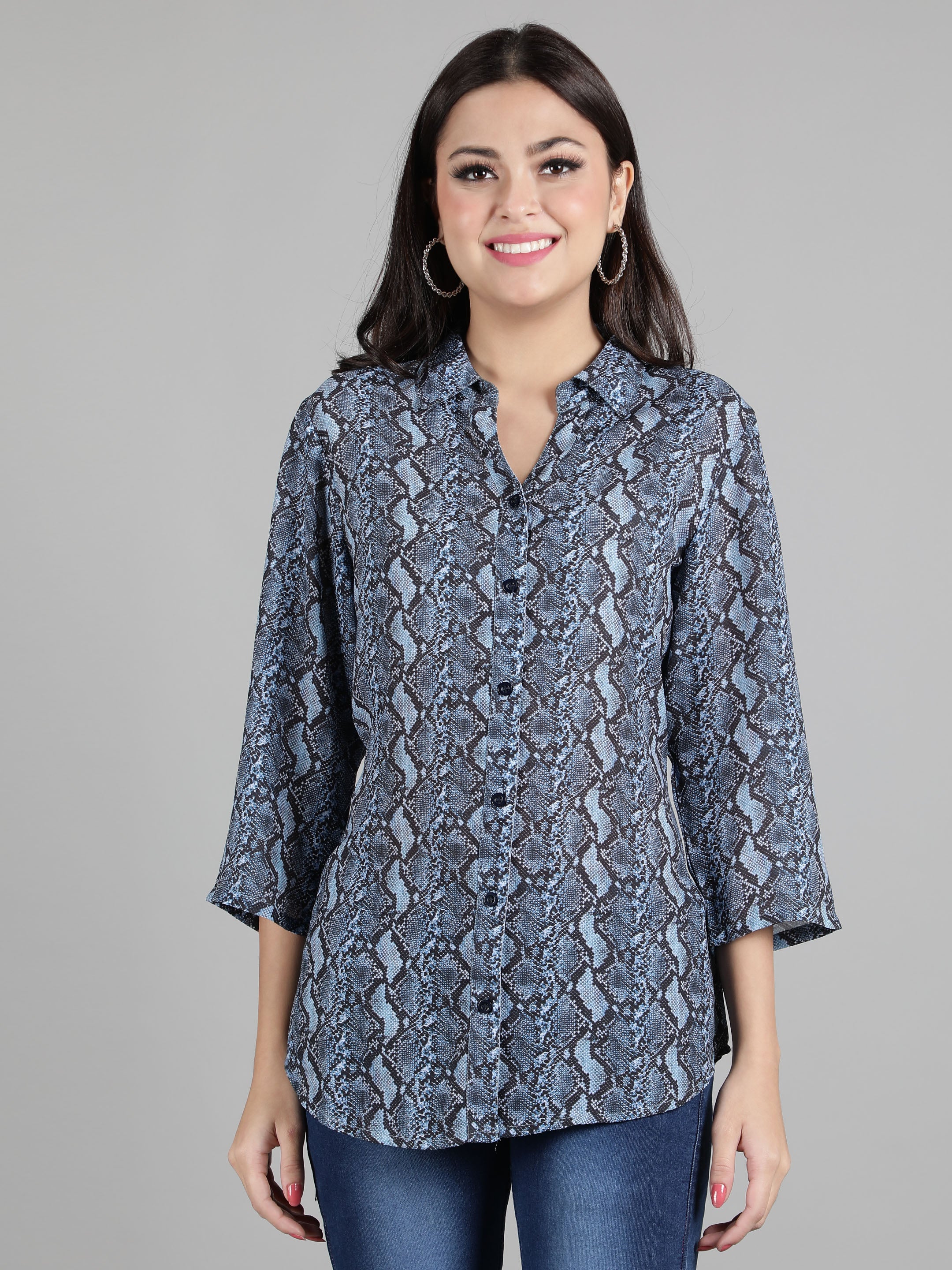 Navy Animal Print Shirt