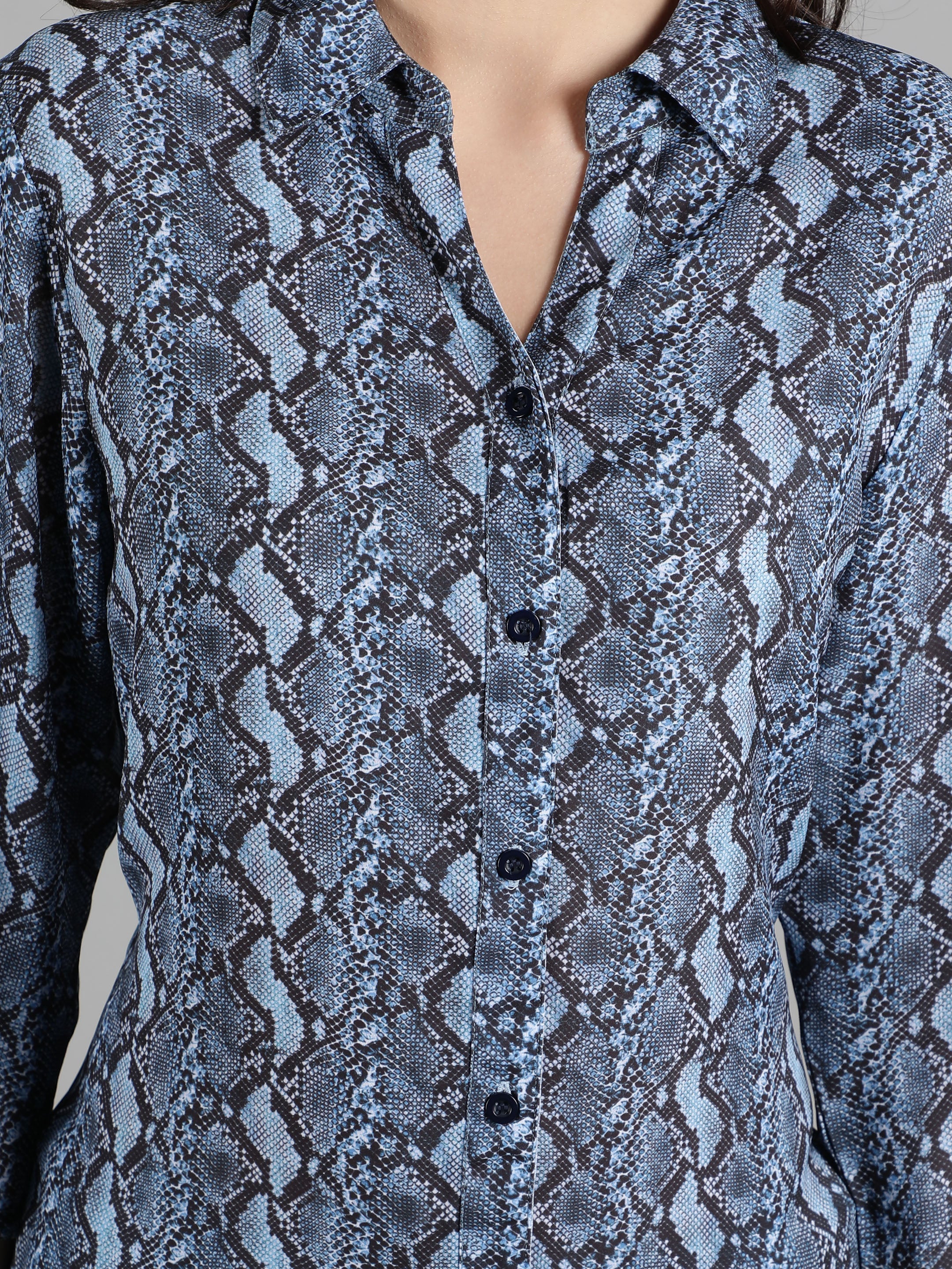 Navy Animal Print Shirt