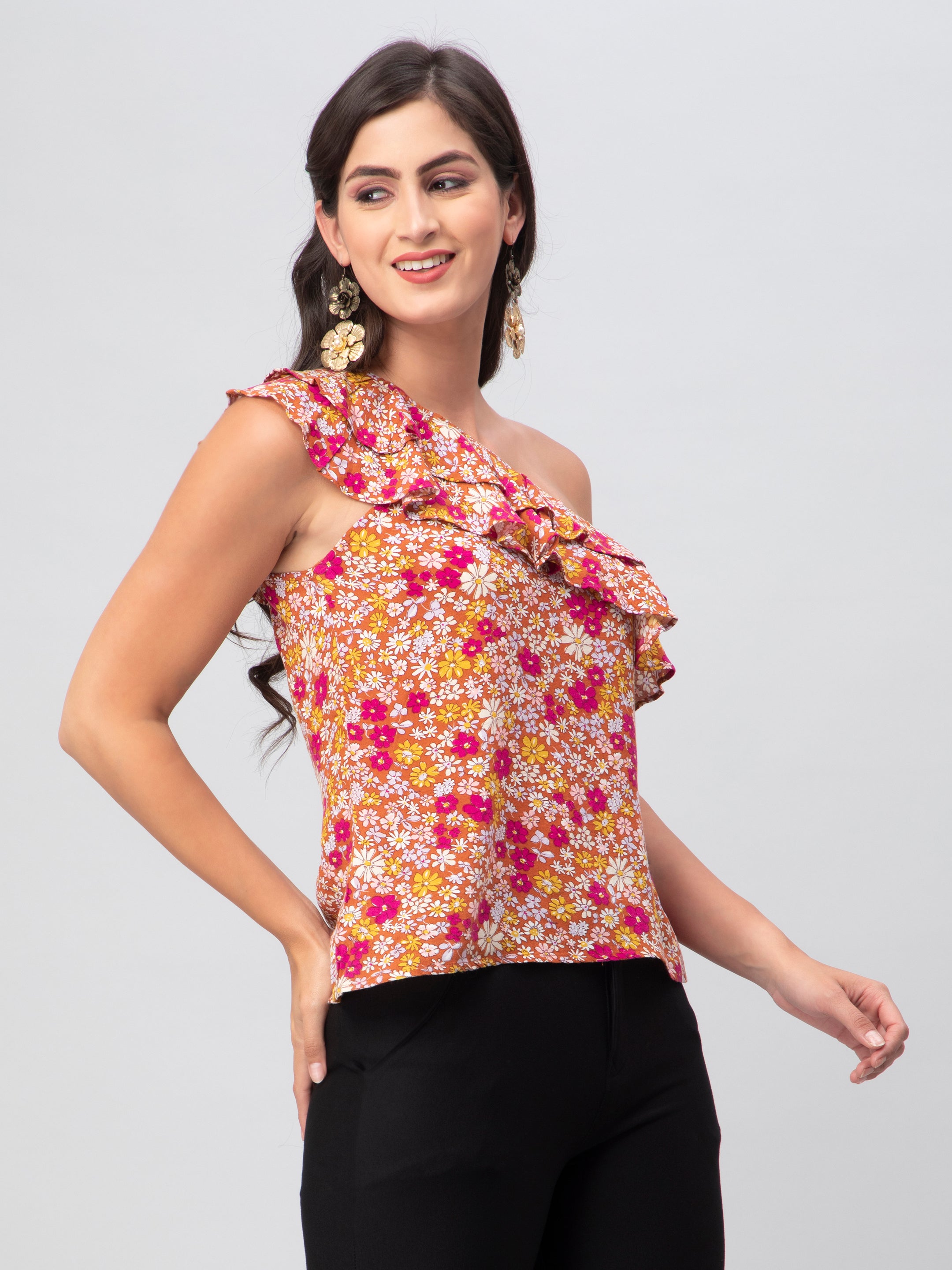 Floral One Shoulder Top