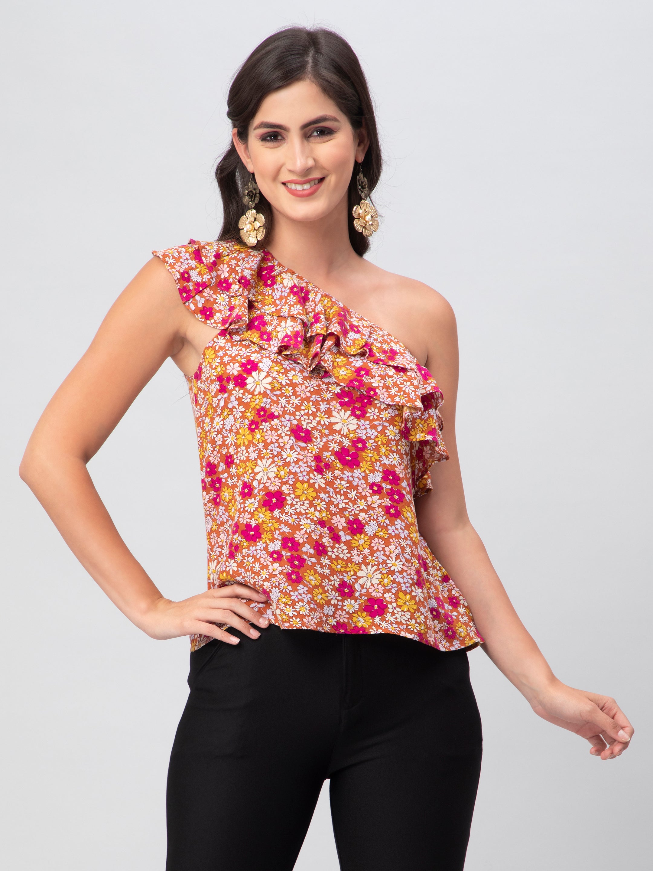 Floral One Shoulder Top