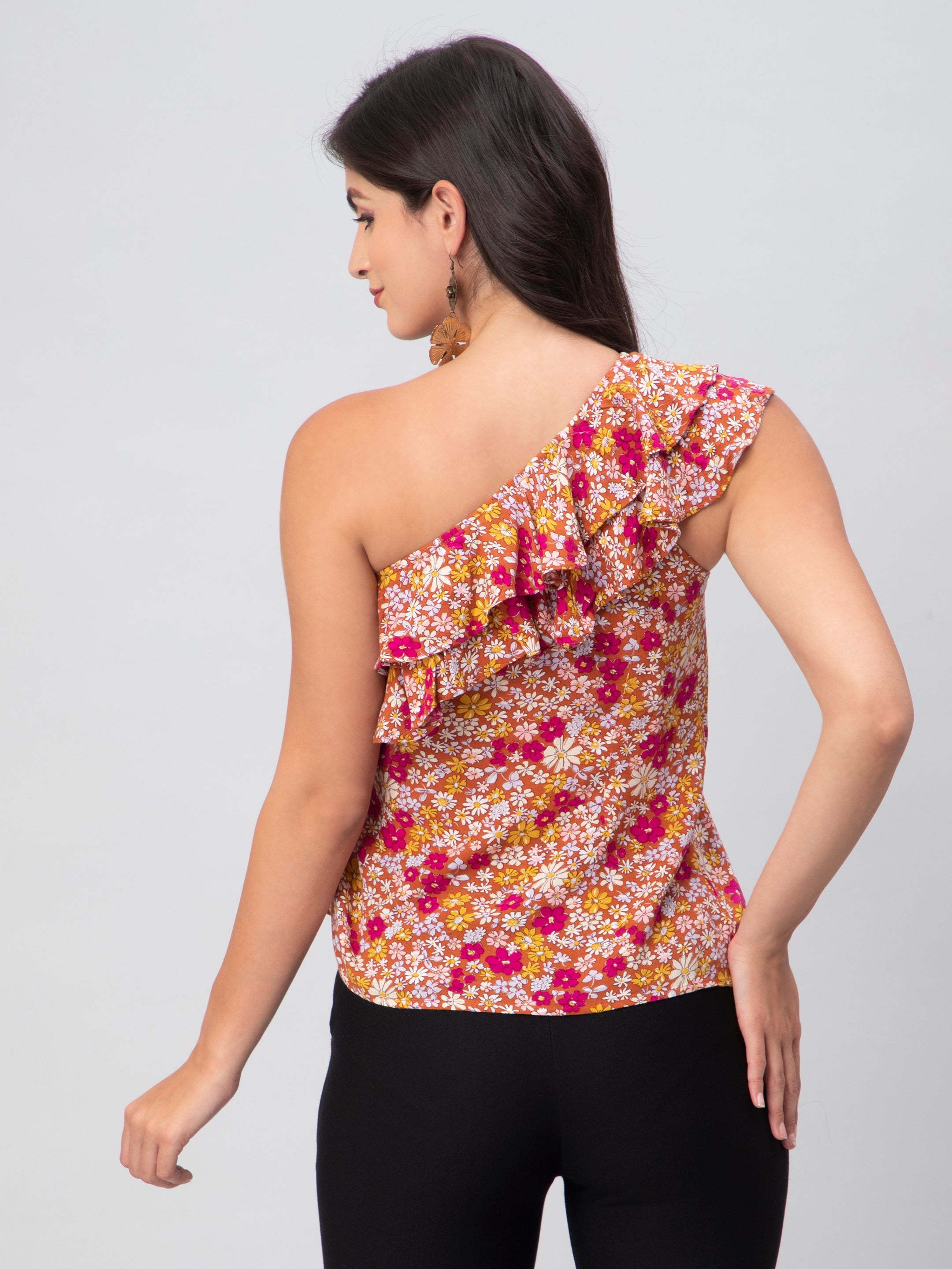 Floral One Shoulder Top