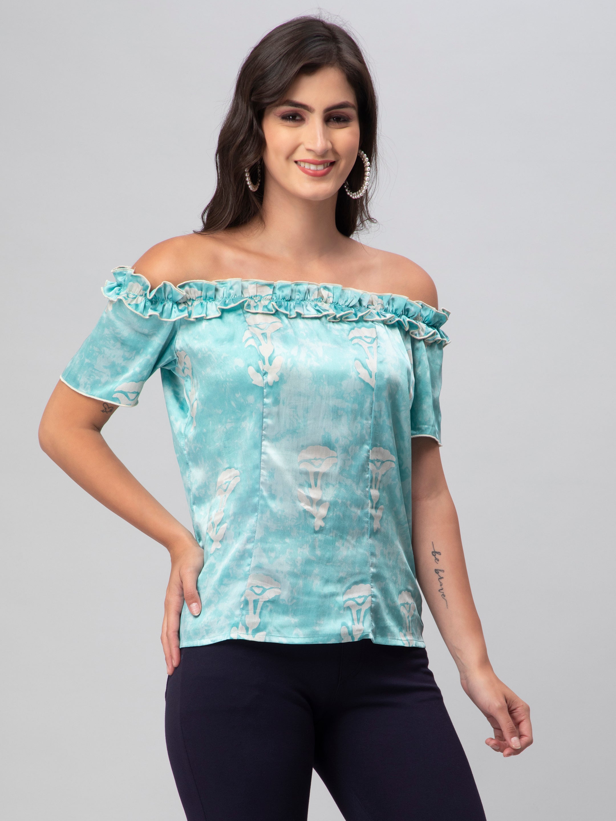 Satin Off Shoulder Top