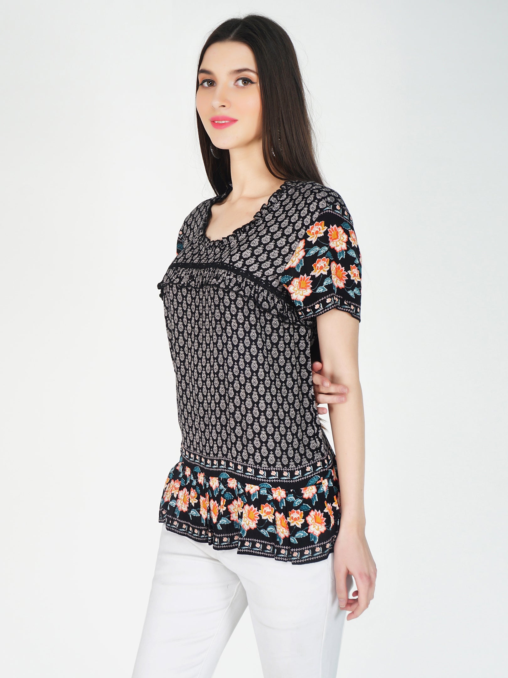 Mable Top with Designer lace