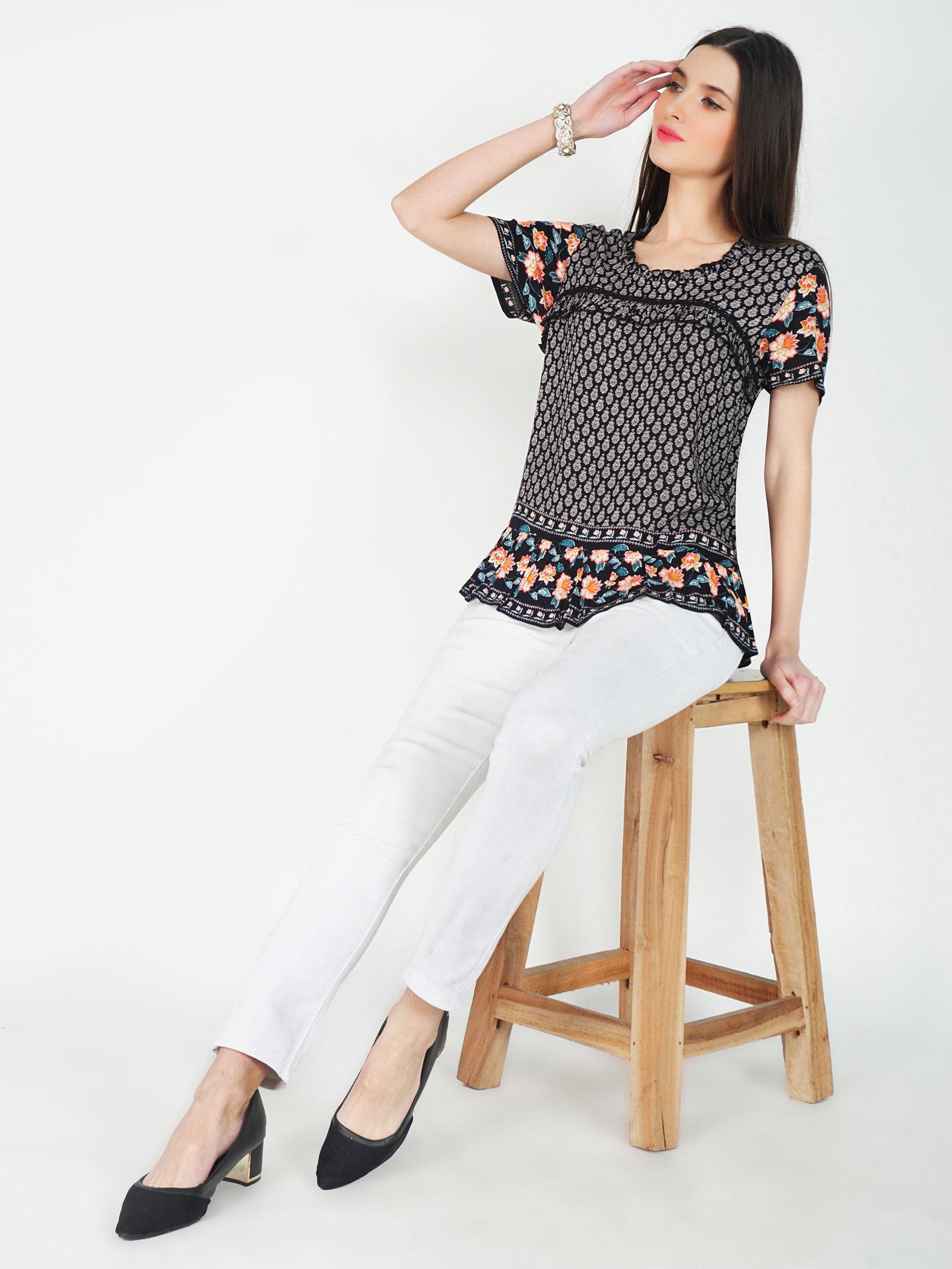 Mable Top with Designer lace