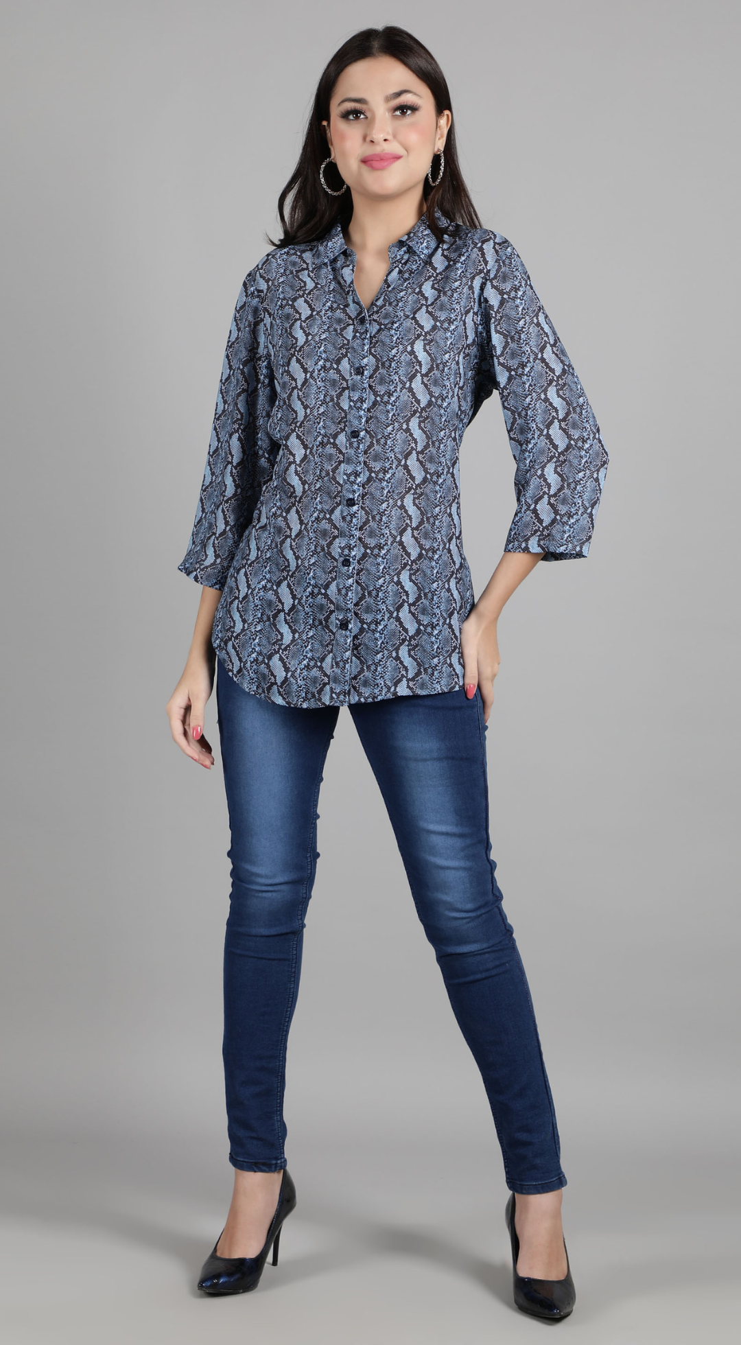 Navy Animal Print Shirt